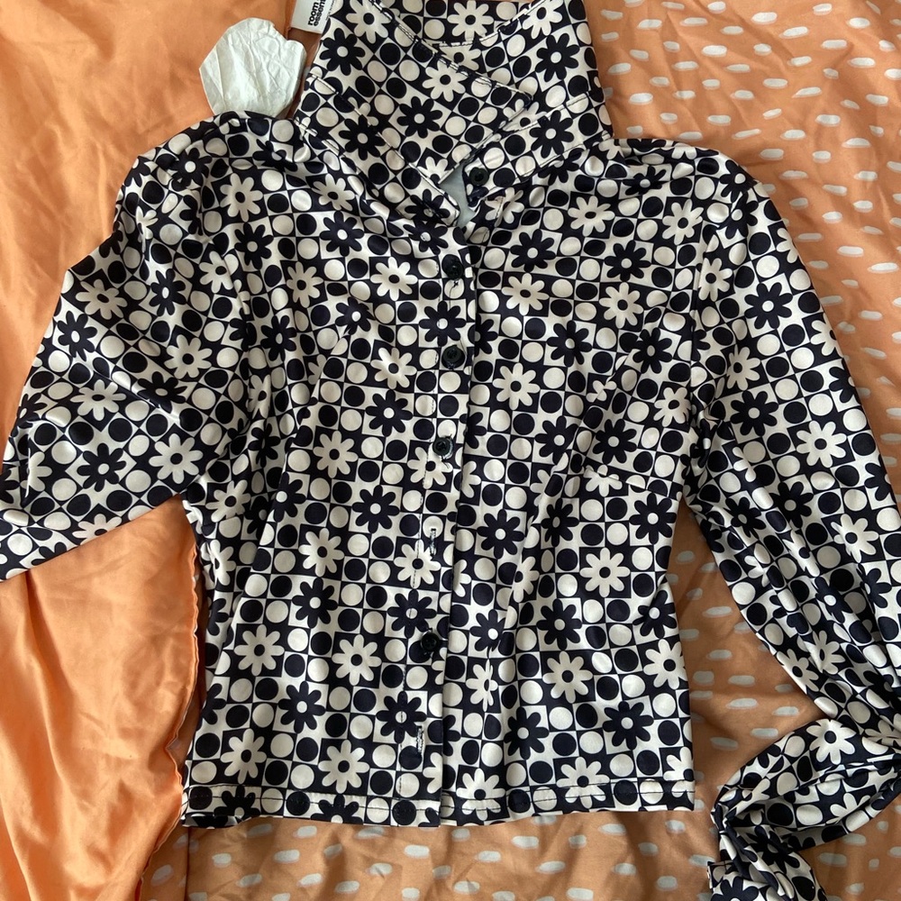 Flower Check Printed Long Sleeve